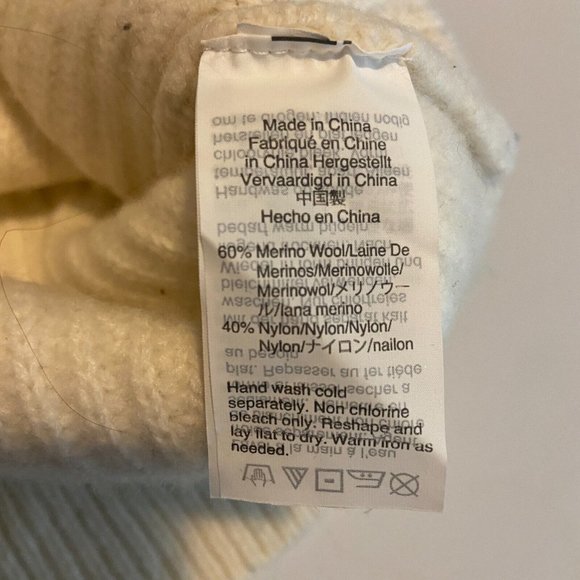 Madewell Boatneck Button Shoulder Sweater Womens XS Ivory Wool Blend PILLING - Picture 5 of 9